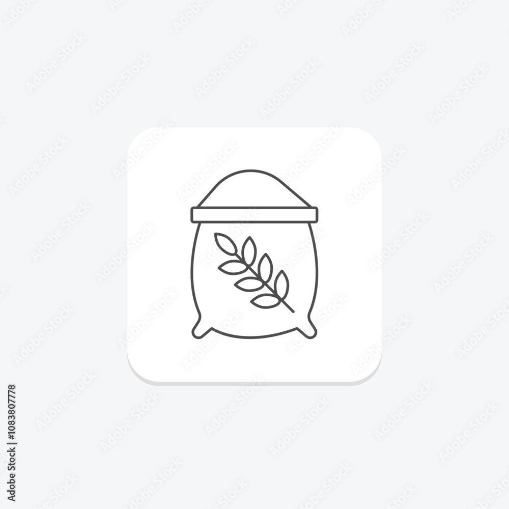Fototapeta premium Flour thinline icon , vector, pixel perfect, illustrator file