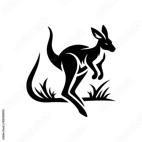 "Masterfully Crafted Kangaroo Vector Design: A Perfect Fusion of Detail, Elegance, and the Spirit of Australia's Iconic Wildlife"