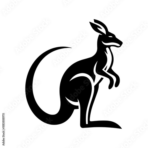 "Exquisite Kangaroo Vector Illustration: A Masterpiece of Detailed Wildlife Art Capturing the Grace, Power, and Elegance of Australia's Iconic Marsupial"