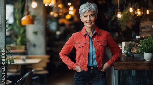 The Confident Woman in Cafe photo