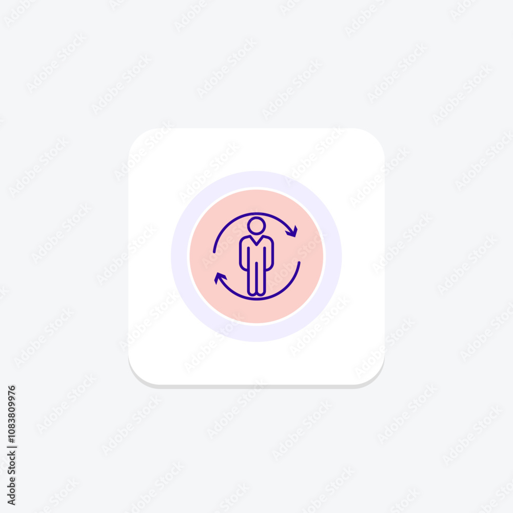 Fototapeta premium Worker Refresh color circle icon , vector, pixel perfect, illustrator file