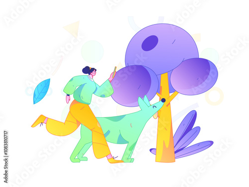 People exercising healthy running vector internet operation illustration

