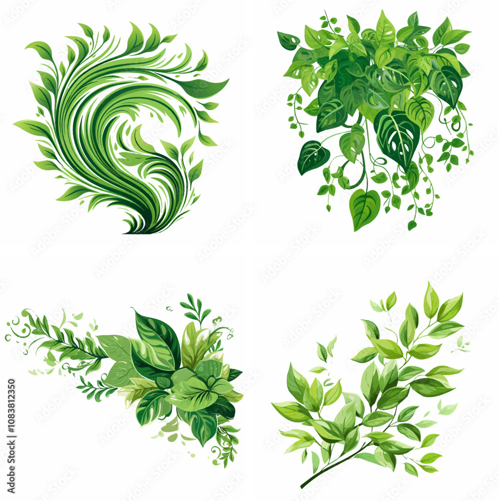 Greenery plants foliage leaves nature lush greenery decor garden botanical fresh vibrant nat