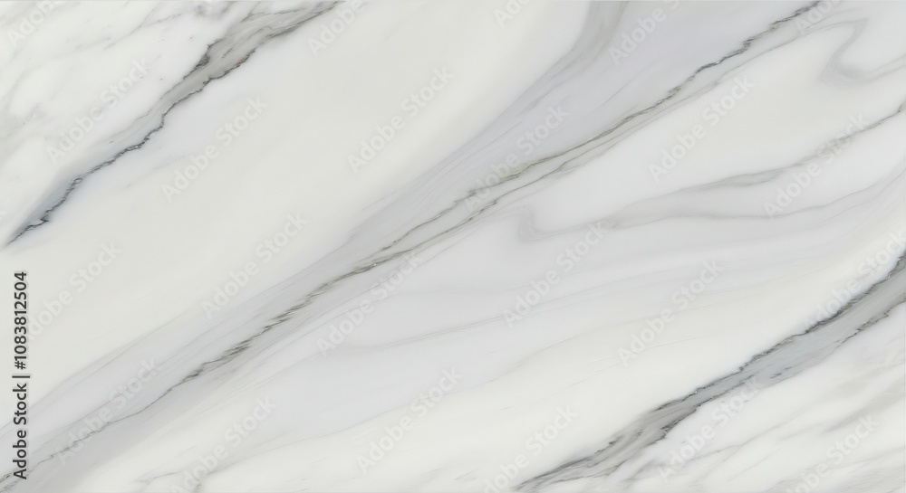 Obraz premium Elegance in Stone: Top-Down View of White Marble Slab with Grey Veins