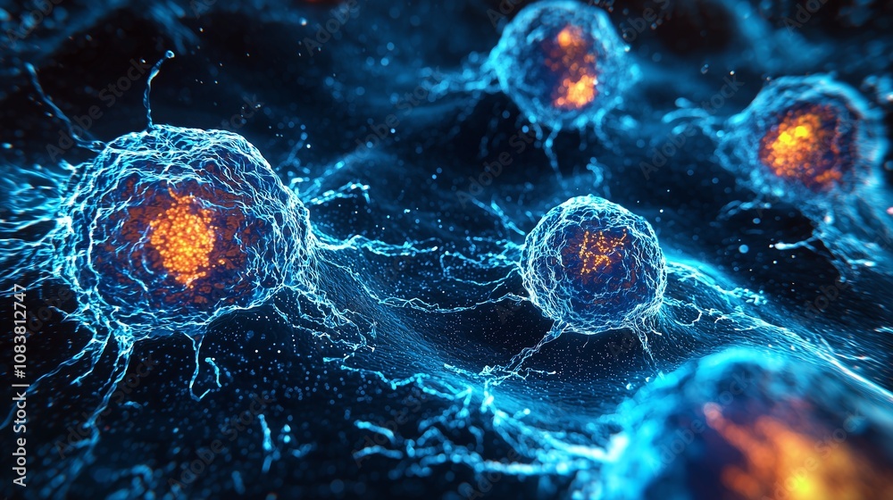 Obraz premium Electric Neurons: Brain Activity Visualization