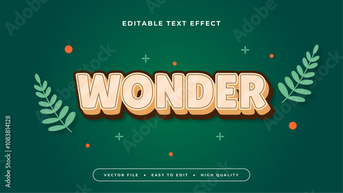 Green Yellow And Orange Wonder 3d Editable Text Effect - Font Style