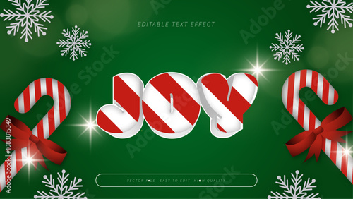 Green Red And White Joy 3d Editable Text Effect - Font Style
