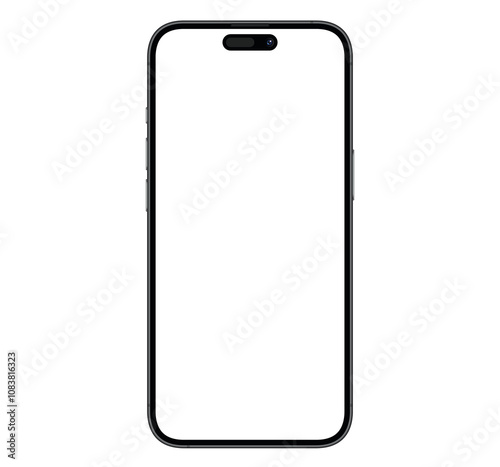 Mockup / template 2025. Smartphone with blank screen for your design. PNG 24 photo