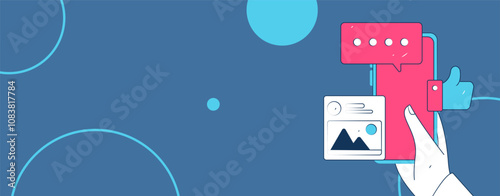 Social media comments flat people vector concept illustration
