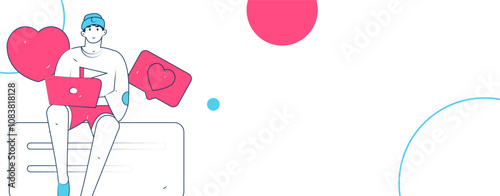 Social media comments flat people vector concept illustration
