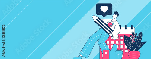 Social media comments flat people vector concept illustration
