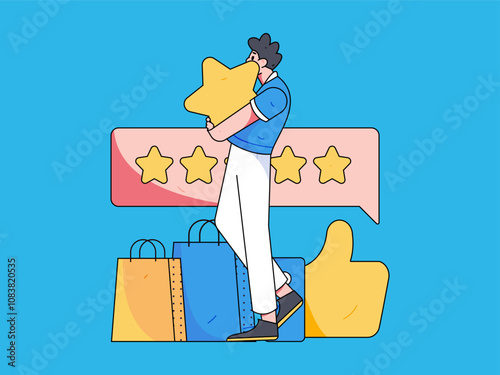 Social media comments flat people vector concept illustration
