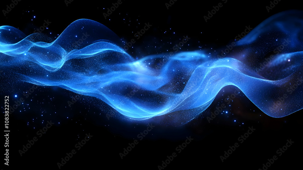 Fototapeta premium Abstract Blue Energy Wave Background