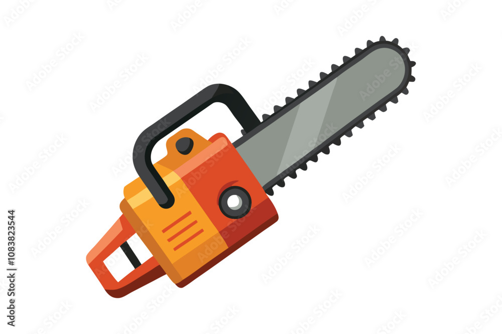 Fototapeta premium chainsaw vector on white background