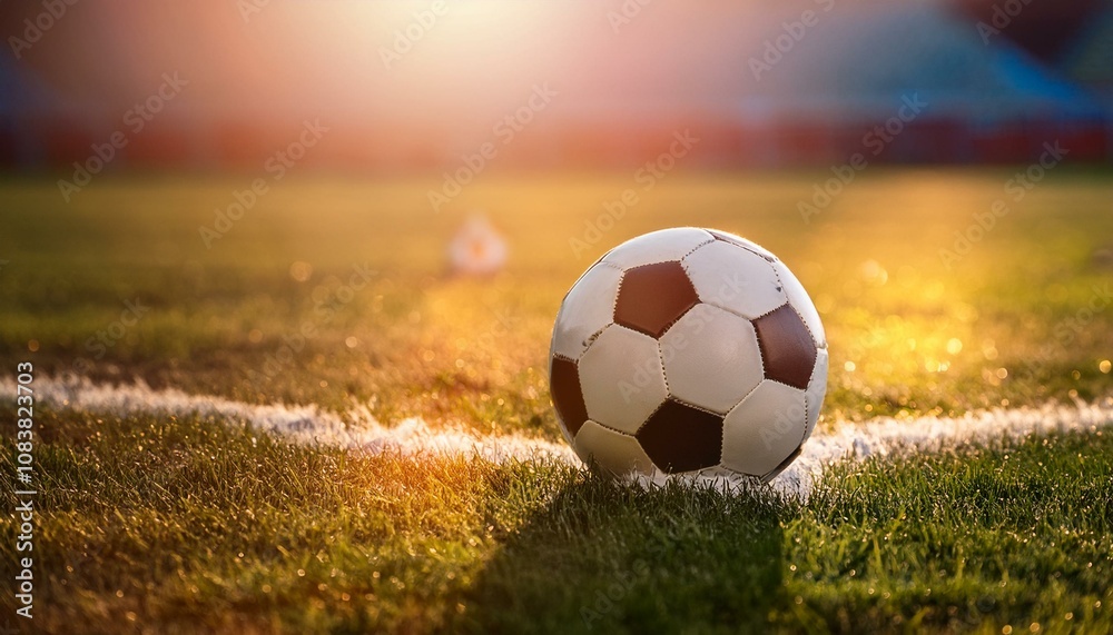 Fototapeta premium Baón de fútbol en medio de un campo de juego