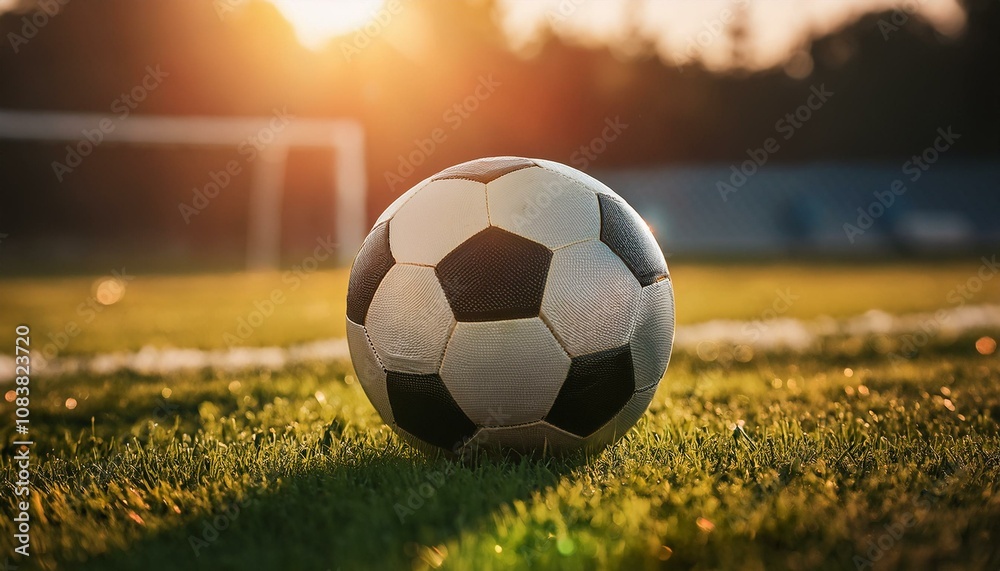 Fototapeta premium Baón de fútbol en medio de un campo de juego
