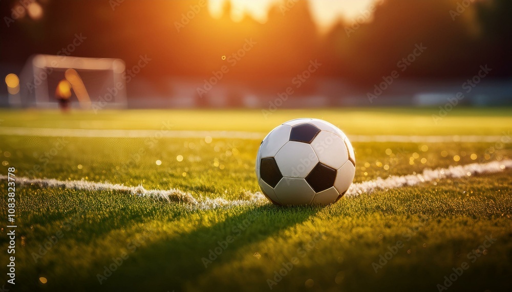 Fototapeta premium Baón de fútbol en medio de un campo de juego