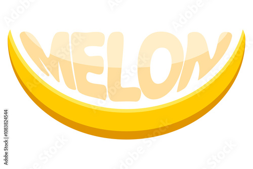 melon name of a fruits in the form a fruit logo creative and original for your business or company logotype vector illustration isolated on white background