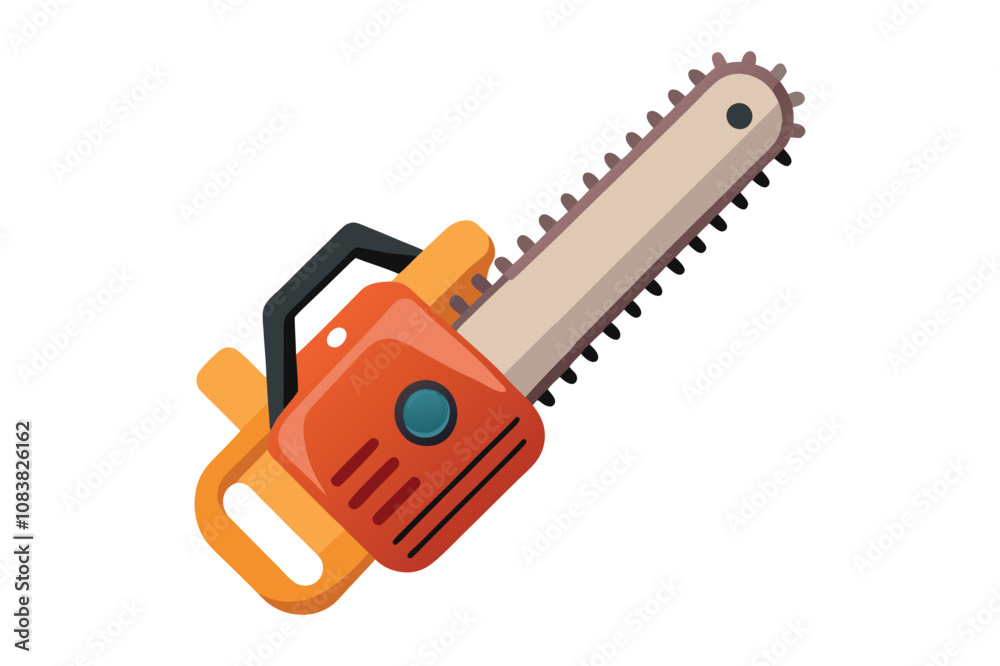 Naklejka premium hand chainsaw vector icon with white background