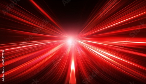 スピード感のあるテクノロジーのコンセプト画像、赤い光の抽象的な背景画像。（Speed ​​technology concept image, red light abstract background image.）
