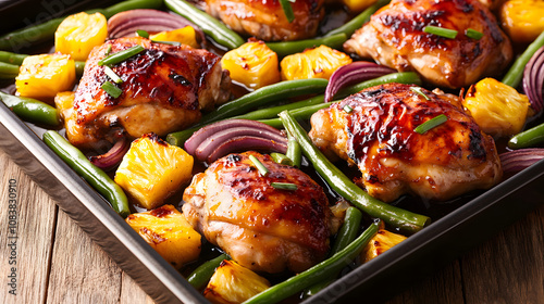 A Fantastic Dinner Option: Irresistible Hawaiian Sheet Pan Chicken with Vibrant Vegetables