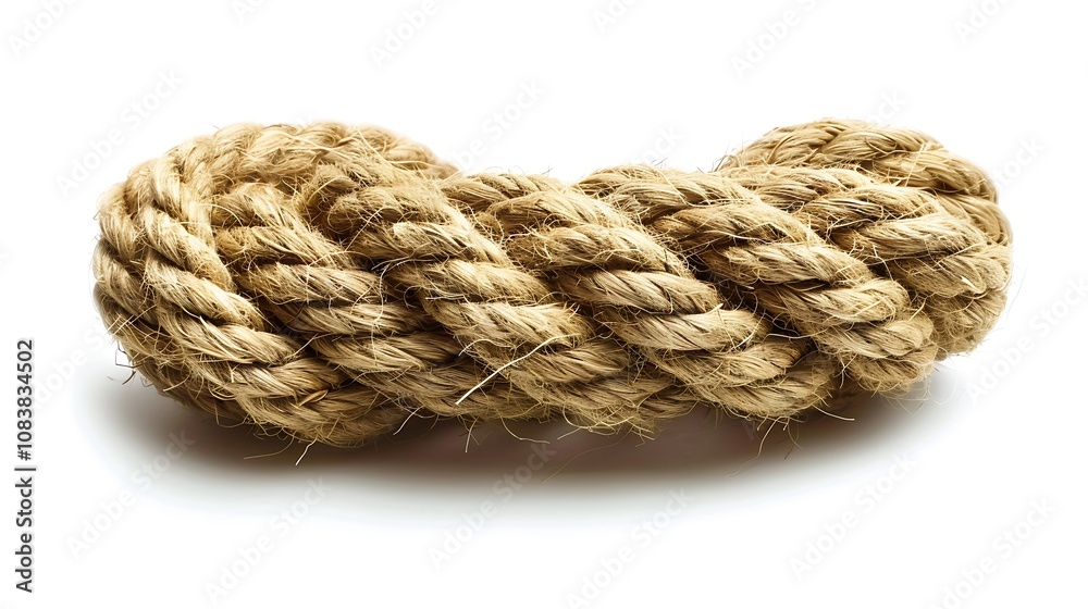 Fototapeta premium Hemp rope isolated on white background