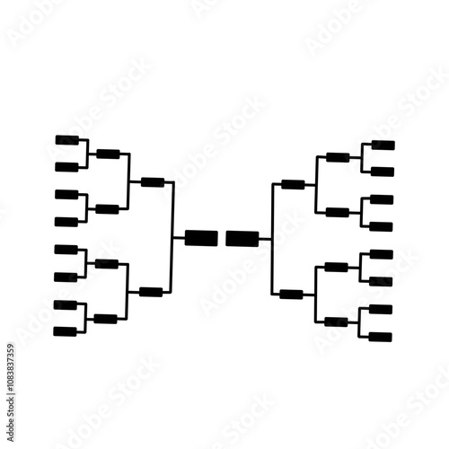 Templates of vector tournament brackets for teams