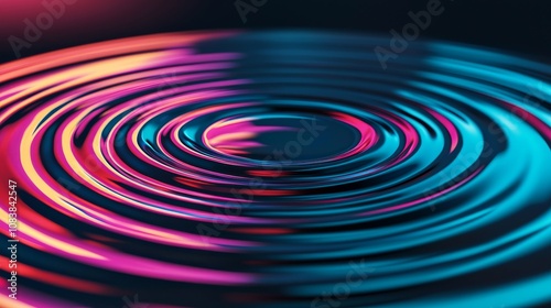 A vibrant ripple effect in water, showcasing dynamic colors and fluid movement, creating an abstract and mesmerizing visual experience.
