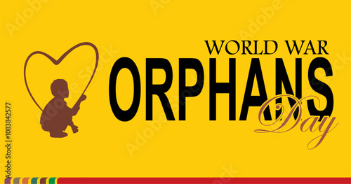 World war orphans day theme. Vector illustration. Suitable for Posters, Banners, campaigns, and greeting cards.