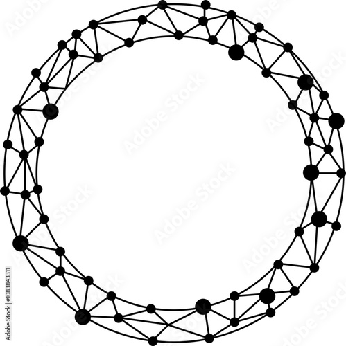 Network tech ai circle border design element vector