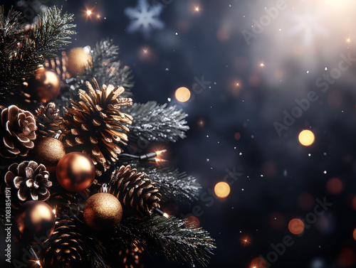 luxurious_christmas_festive_background_with_lights photo