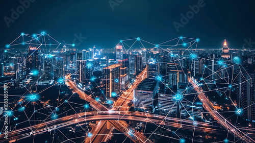 A Smart City Concept Featuring IoT Sensors, Digital Infrastructure, and Futuristic Technology for Urban Innovation