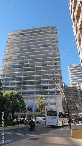 Monaco, facade of the new residential quarter of One, magnificent apartments, a foot zone with a large number magnificent branded shops and restaurants, place Casino