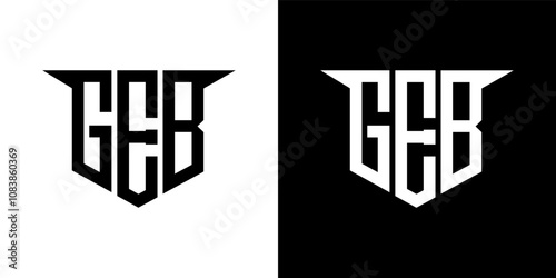 GEB letter logo design with white background in illustrator, vector logo modern alphabet font overlap style, calligraphy designs for logo, Poster, Invitation, etc.