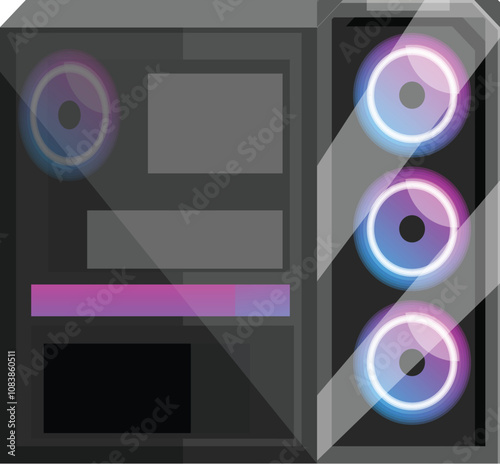 Powerful gaming pc with rgb lighting, perfect for gamers and enthusiasts