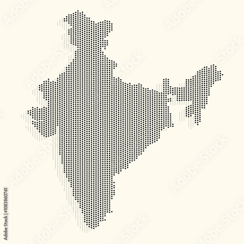 Digital dotted map of india 