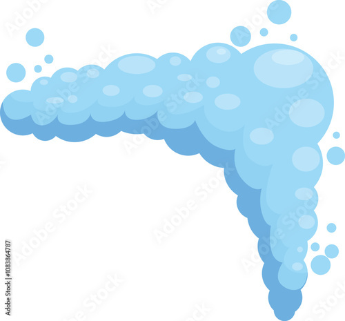 Tableau sur toile Cartoon soap suds forming an abstract l shape against a clean white backdrop, id