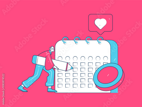 Check-in character flat vector concept operation hand-drawn illustration
