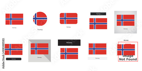 Norway vectors icon set