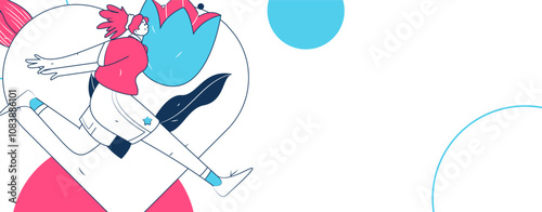 Happy Valentine's Day flat character vector concept business hand drawn illustration
