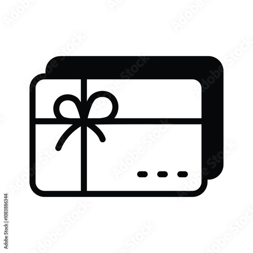 Gift card icon with a bow for presents or vouchers
