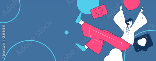 Happy Valentine's Day flat character vector concept business hand drawn illustration
