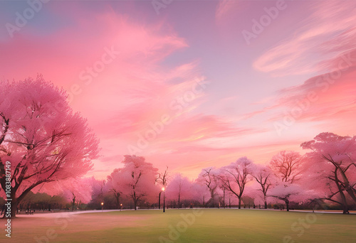 landscape with flowers