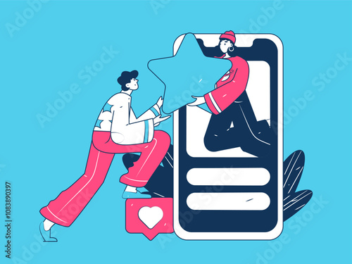 Happy Valentine's Day flat character vector concept business hand drawn illustration
