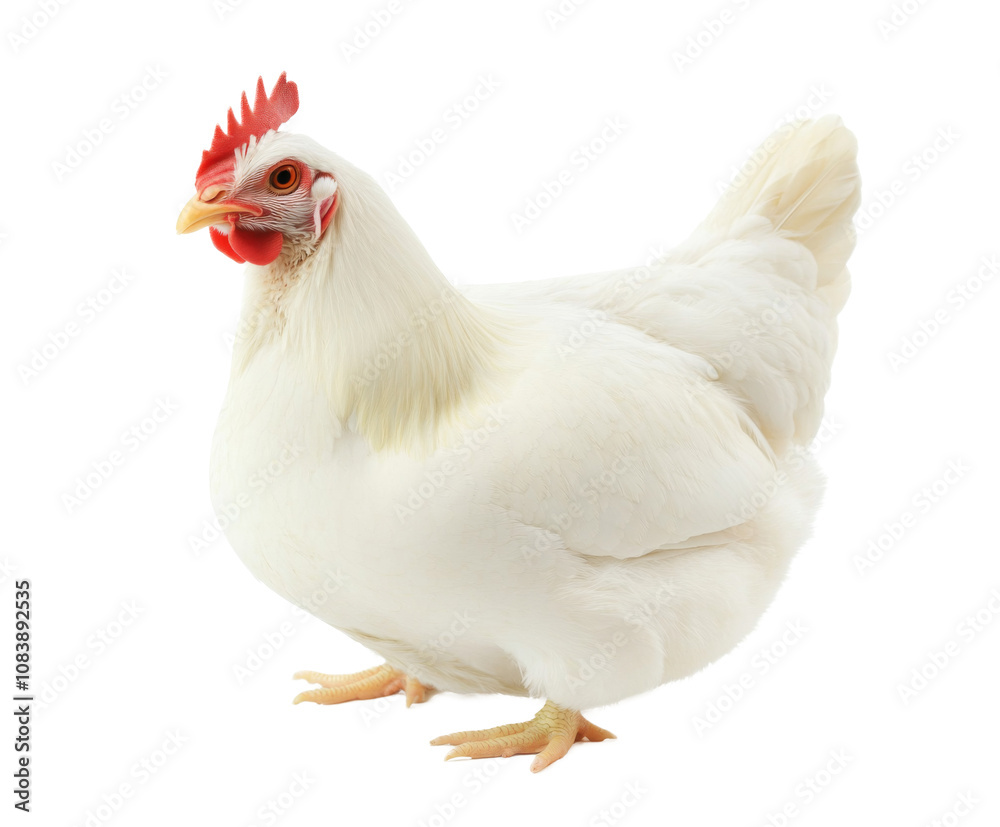 Fototapeta premium Beautiful White Chicken Portrait