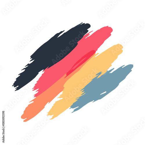 Creative blended brushstroke icon in bold colors on a white background