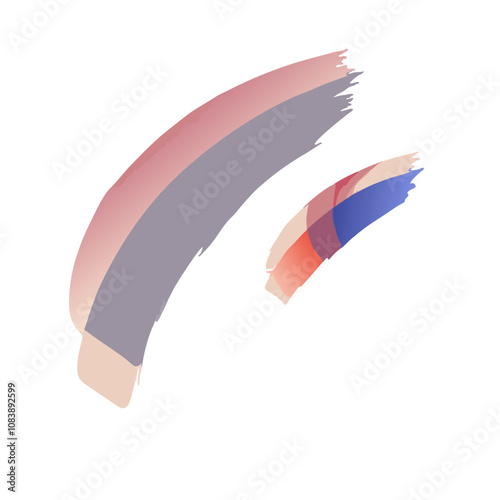 Elegant blended brushstroke icon in soft pastel colors on a white background