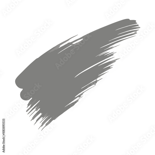 Flat brush stroke icon in muted gray color with textured finish on a white background
