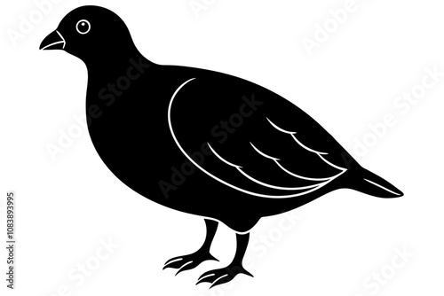 Bobwhite Quail Silhouette, Quail silhouette Vector illustration design. photo