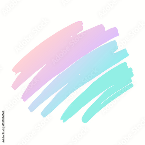 Pastel stroke icon with soft tonal strokes in pink and mint green on a white background